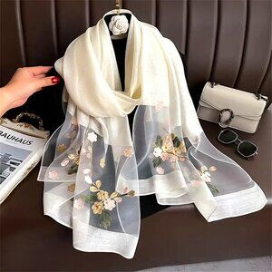 Elegant Hand Crafted Embroidered Scarf, Hijab